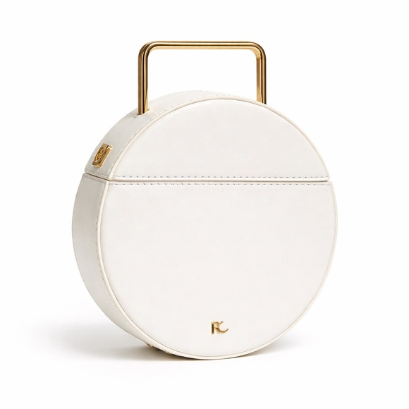 Rachel Comey Handbags - Rachel Comey Rider Circle Bag Ivory White Leather Round Brass Top Handle Rare